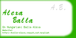 alexa balla business card